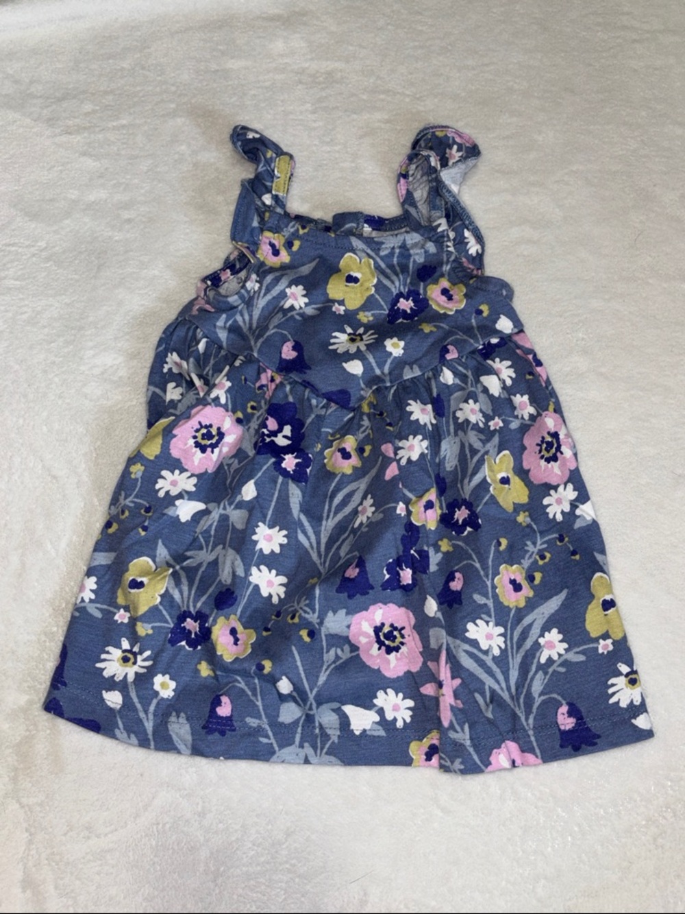 carters Girls Navy Floral Sundress with Pink & Yellow Accents 6-9 months